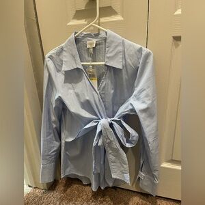 Cupid brand new blue stripped blouse